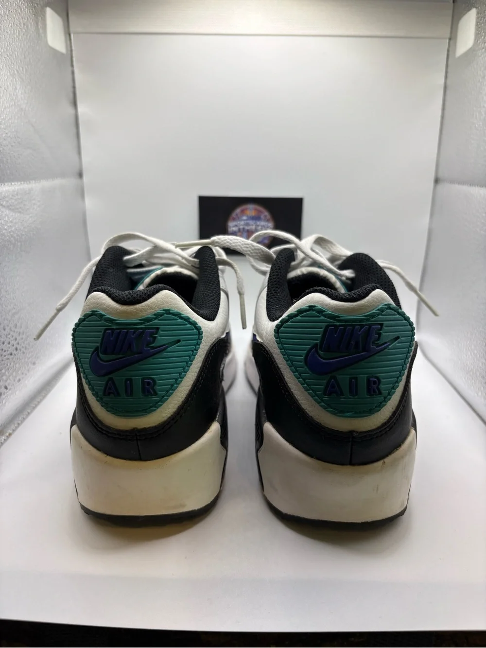 New Nike Air Max 90 Youth Big Kids Shoes Size 5Y Black/Hyper Blue CD6864 003 - Picture 4 of 7